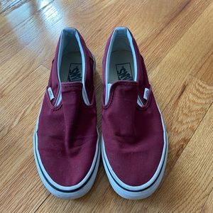 Vans Slip Ons Burgundy Size 7.5 Women’s